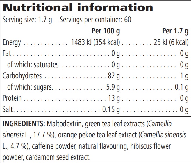 Instant Herbal Beverage Original 102 g Nutritional Info